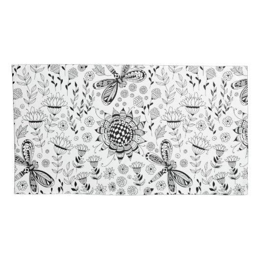 トンボと花 枕カバー (裏面-右)