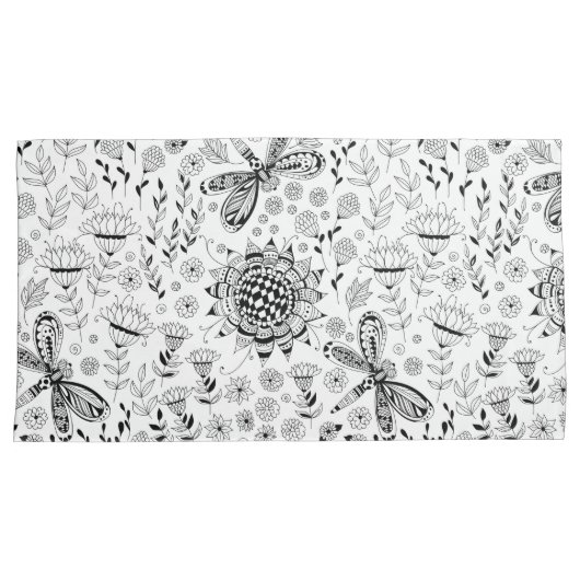 トンボと花 枕カバー (正面右)