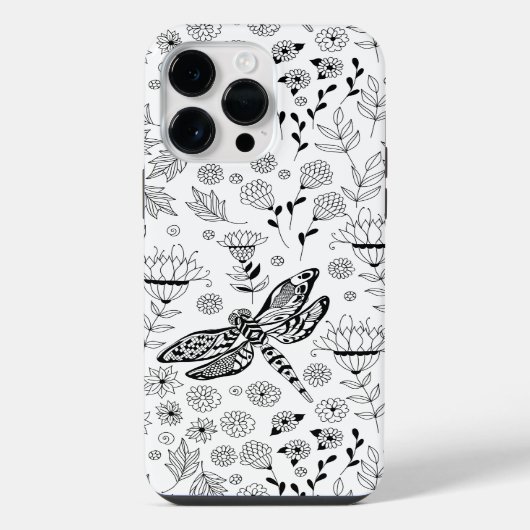 トンボと花 iPhoneケース (裏面)