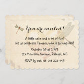 トンボと誕生日バルーン招待状 招待状 (正面/裏面)