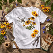 トンボと黄色い野の花 トライブレンドTシャツ