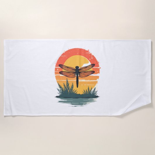 トンボになれなければ常に自分でいなさい ビーチタオル (正面)
