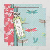 トンボによってはTYの正方形が夢を見ます サンキューカード (正面/裏面)