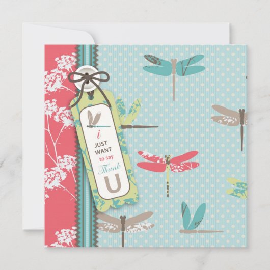 トンボによってはTYの正方形が夢を見ます サンキューカード (正面)