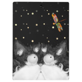 トンボに驚くタキシード猫 クリップボード (裏面)