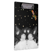 トンボに驚くタキシード猫 クリップボード (右)