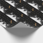 トンボに驚くタキシード猫 ラッピングペーパー (角)