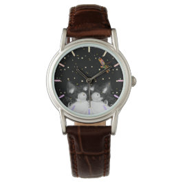 トンボに驚くタキシード猫 腕時計