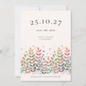 トンボのある秋の庭は日付を保存 招待状 (正面)