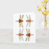 トンボのカップル カード (黄色い花)