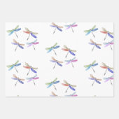 トンボのギフトラップ |3枚 |水彩 ラッピングペーパーシート (正面)