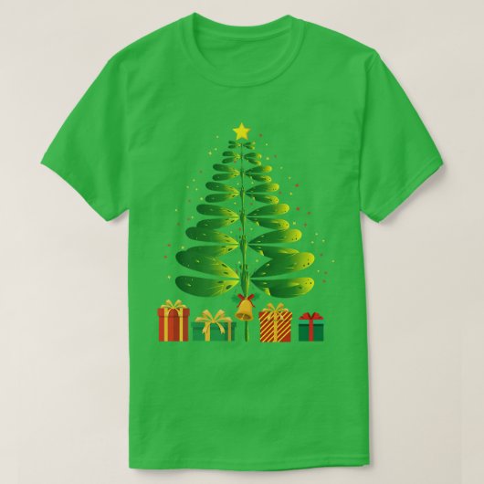 トンボのクリスマスツリーおもしろいクリスマス昆虫学者E Tシャツ (デザイン正面)