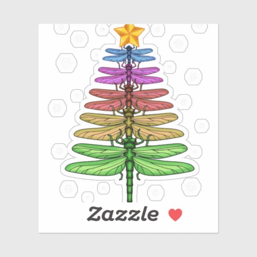 トンボのクリスマスツリーシャツ昆虫愛好家クリスマスC シール (シート)