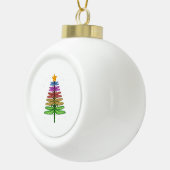 トンボのクリスマスツリーシャツ昆虫愛好家クリスマスC セラミックボールオーナメント (右)