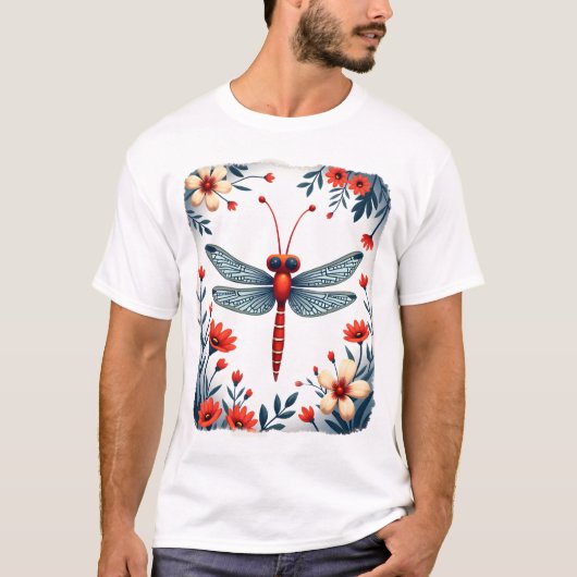トンボのクリスマスTシャツ_1 (2) Tシャツ (正面)