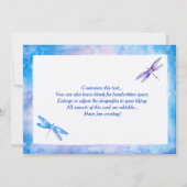 トンボのサンキューカード-青い紫色の水彩画 サンキューカード (裏面)