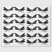 トンボのシルエット自然昆虫芸術 ラッピングペーパー (フラット)