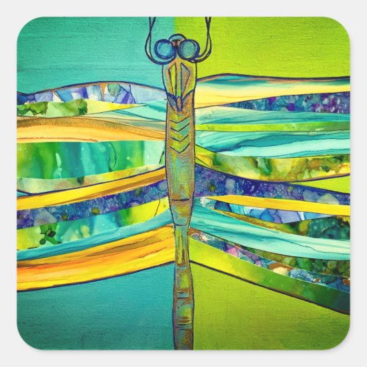 トンボのステッカー スクエアシール (正面)