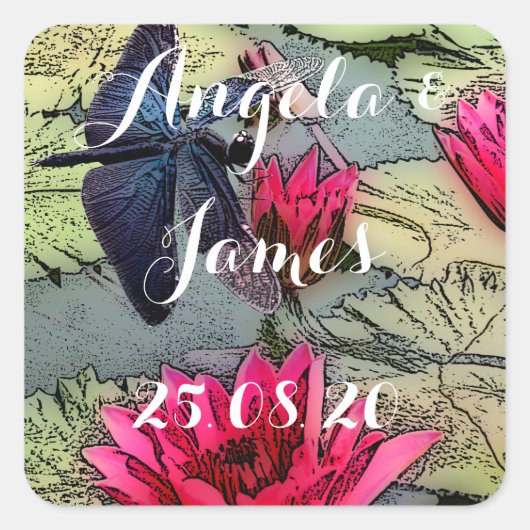 トンボのステッカー スクエアシール (正面)