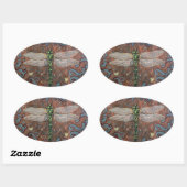 トンボのステッカー 楕円形シール (シート)