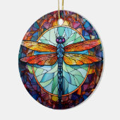 トンボのステンドグラスのセラミックツリー装飾 セラミックオーナメント (左)