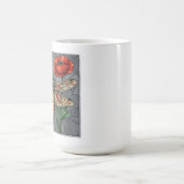 トンボのステンドグラスデザイン鮮やかポピー目 コーヒーマグカップ (中央)