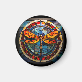 トンボのステンドグラス マグネット