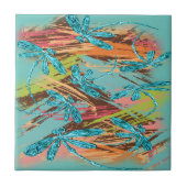 トンボのターコイズスプラッシュ タイル (正面)