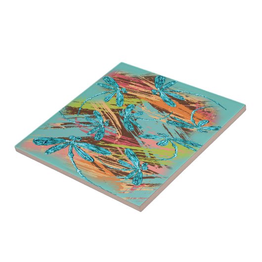 トンボのターコイズスプラッシュ タイル (側面)