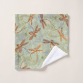 トンボのダンスの金ゴールド バスタオルセット (ウォッシュタオル)