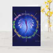 トンボのダンス カード (黄色い花)