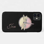 トンボのトンボ記号のカスタマイズイニシャル Case-Mate iPhoneケース (裏面(横))