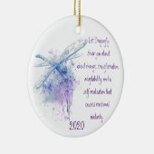 トンボのトーテムアニマルガイドウォーター色自然アート セラミックオーナメント (右)