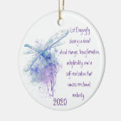 トンボのトーテムアニマルガイドウォーター色自然アート セラミックオーナメント (左)