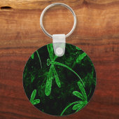 トンボのネオングリーン キーホルダー (正面)