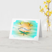 トンボのバースデー・カード カード (黄色い花)