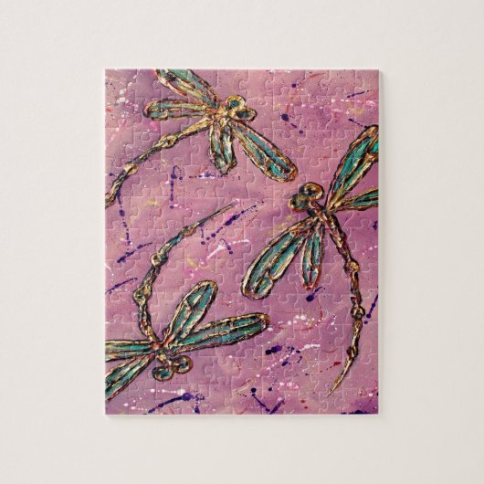 トンボのピンクのフィズ ジグソーパズル (縦)
