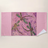 トンボのフライトピンクフィズ ビーチタオル (正面)