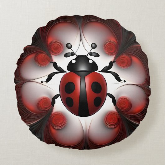 トンボのフラクタルアート ラウンドクッション (正面)