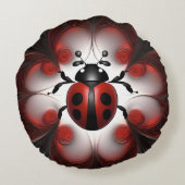 トンボのフラクタルアート ラウンドクッション (裏面)