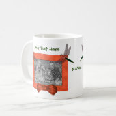 トンボのフレーム写真の追加パーソナライズされた コーヒーマグカップ (正面左)