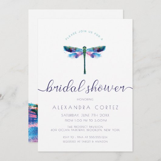 トンボのブライダルシャワー 招待状 (正面/裏面)