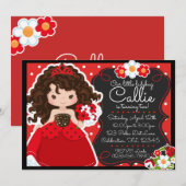 トンボのプリンセスの女の子の誕生日 招待状 (正面/裏面)