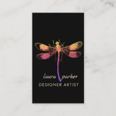 トンボのレトロのヴィンテージの幸運の入れ墨 名刺 (正面)