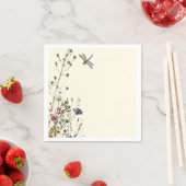 トンボのワイルドフラワーボホベイビーシャワー スタンダードカクテルナプキン (インサイチュ)