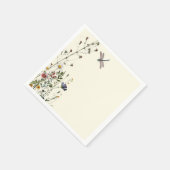 トンボのワイルドフラワーボホベイビーシャワー スタンダードカクテルナプキン (角)