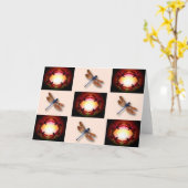 トンボの円 カード (黄色い花)