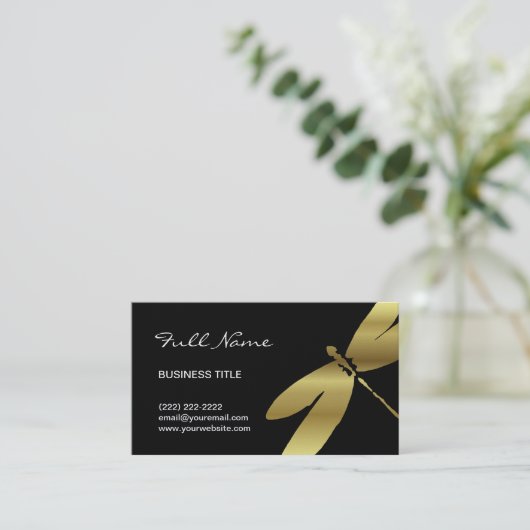 トンボの名刺は|の金ゴールド及び黒を設計します 名刺 (スタンド正面)