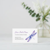 トンボの名刺|の紫色の青い水彩画 名刺 (スタンド正面)