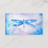 トンボの名刺|の紫色の青い水彩画 名刺 (裏面)